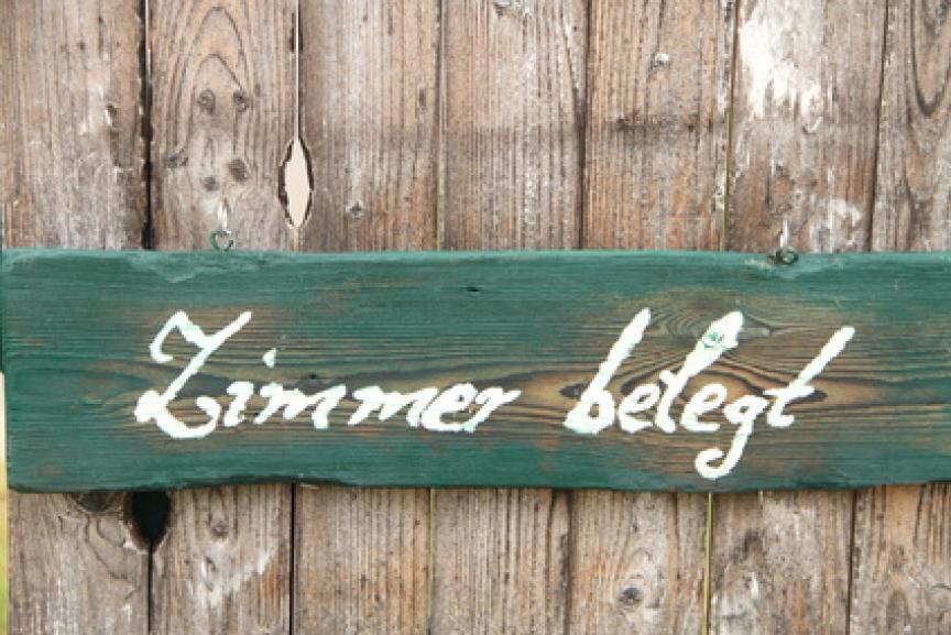 Schild "Zimmer belegt"