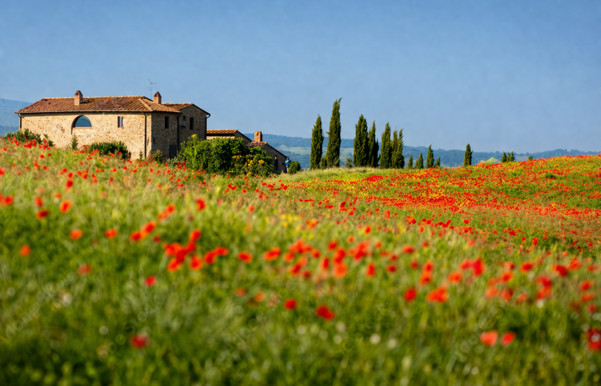Gruppenhäuser in der Toskana