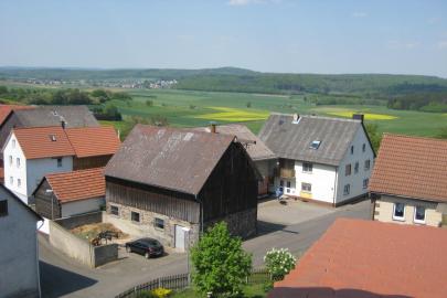 Blick vom Dachgeschoß über das Dorf