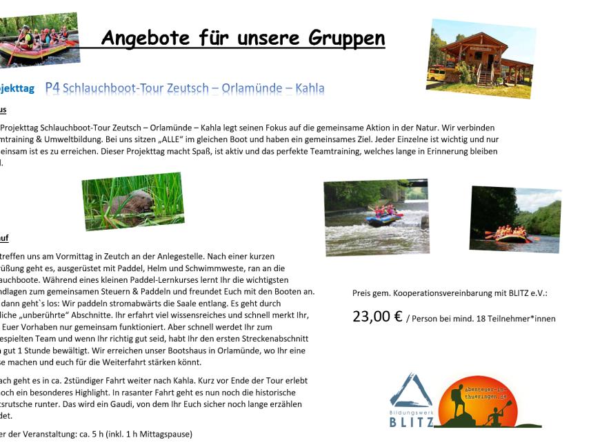 Schlauchboot oder Floßtouren
