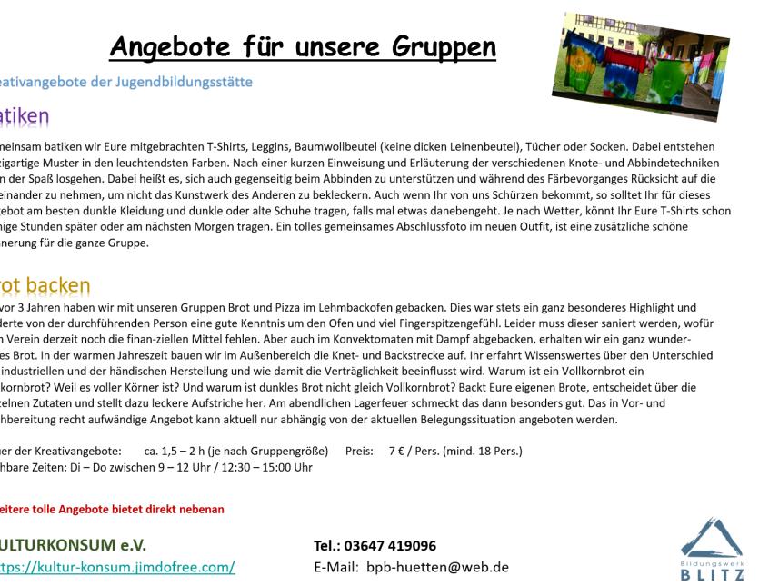 Kreativangebote