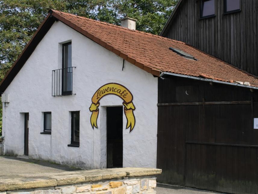 Löwencafe, 2 Zimmer 1 OG mit Vorraum, EG - Küche, großer Holztisch, urig