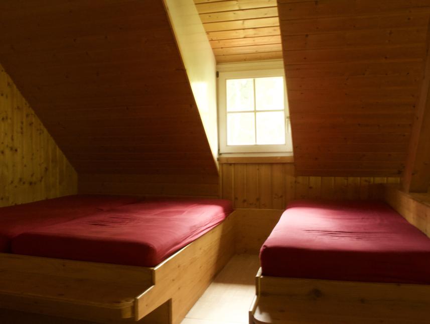 Hütte Schlafraum
