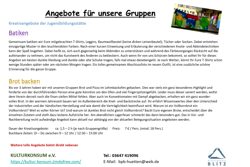 Kreativangebote