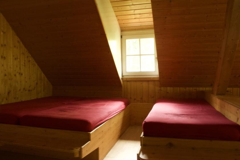 Hütte Schlafraum