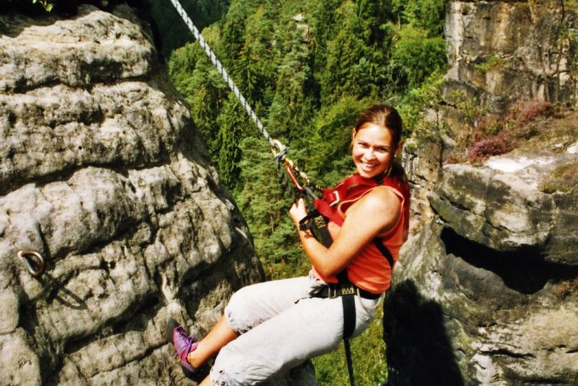 Klettern am Naturfels (direkt vor der Herberge möglich)