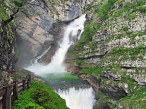 Blick auf den Wasserfall Slap Savica