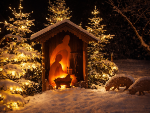 Weihnachtskrippe vor dem Hotel Waldblick