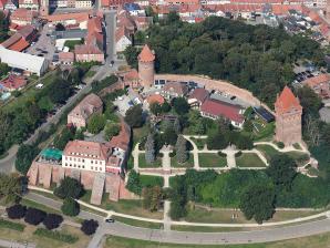 Luftbild der Burg Tangermünde