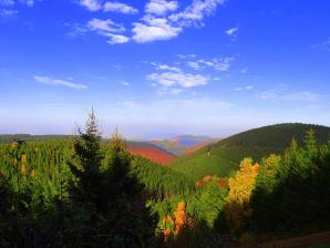 Blick vom Liebesbankweg in den Harz