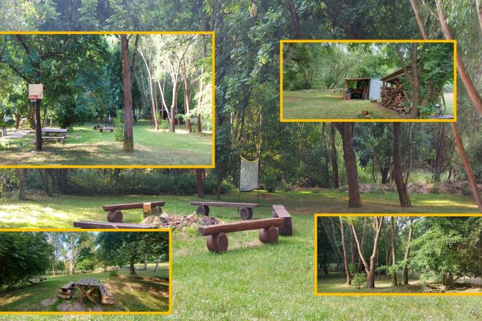 Freizeitgelände mit Lagerfeuerstelle