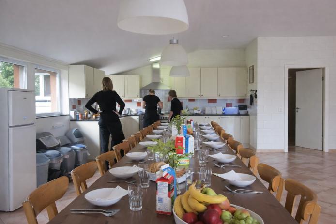 Wohnzimmer mit offener Küche