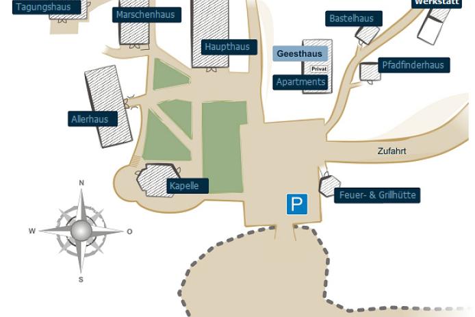 Aufteilung des Geländes