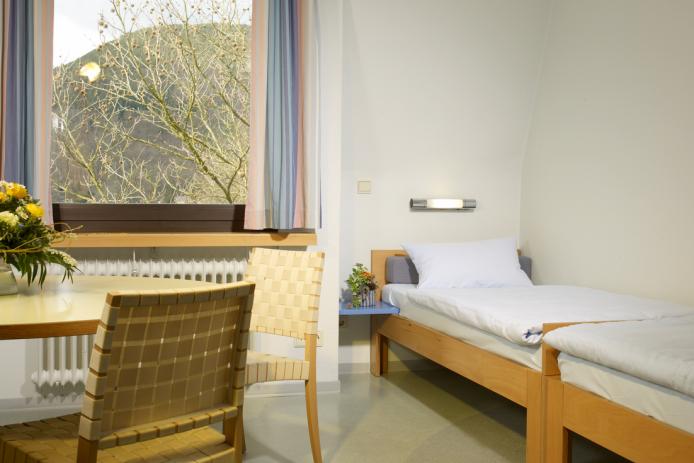 Zweibettzimmer mit TV, Internetzugang, Dusche und WC