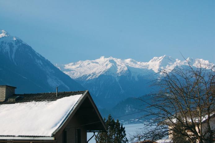 Blick auf die Hohen Tauern im Winter