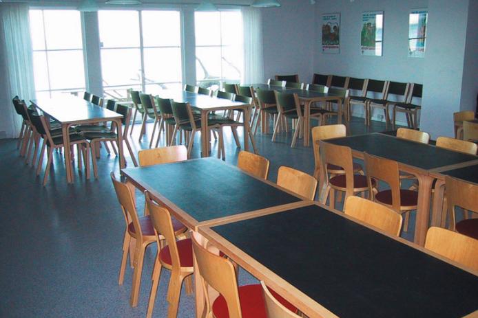 Der große Speise- und Aufenthaltsraum