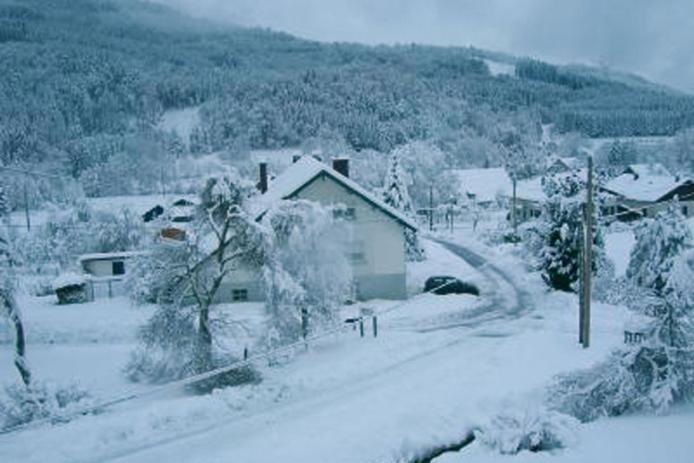 Gruppenhaus in den Vogesen Winteransicht