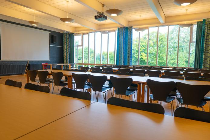 Der grosse Saal in Christianslyst bietet Platz für bis zu 120 Personen