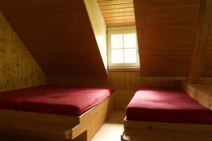 Hütte Schlafraum
