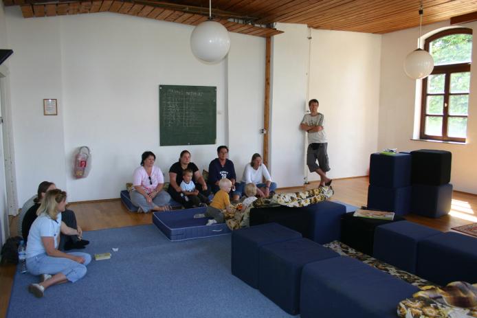 der große Saal zum Tanzen und Toben