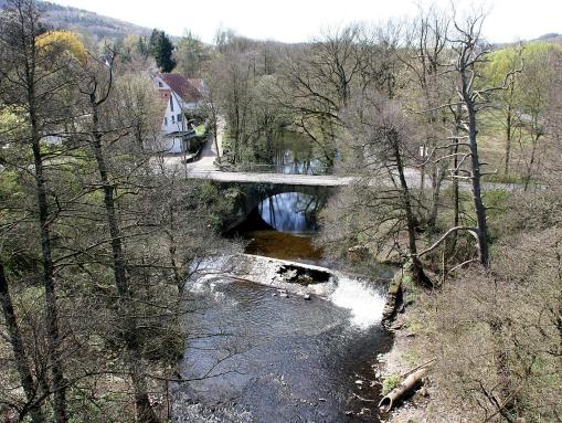 Der Fluss Ennepe am tiefsten Punkt in Gevelsberg