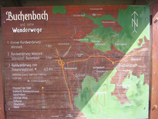 Öffentliche Wanderkarte in Buchenbach