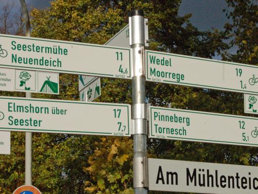Beschilderung des Ochsenweges als Radfernweg