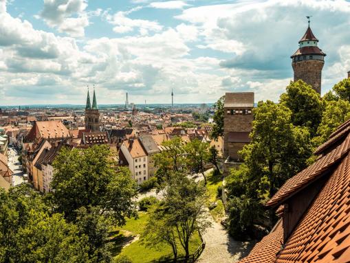 Blick von der Kaiserburg auf die Altstadt Nürnbergs 