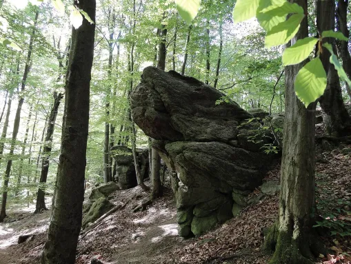 Geotop Felsenruhe unweit des Kolping-Feriendorfs Herbstein