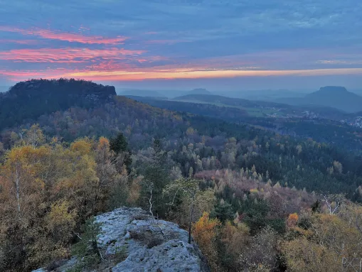 Sonnenuntergang am Papststein