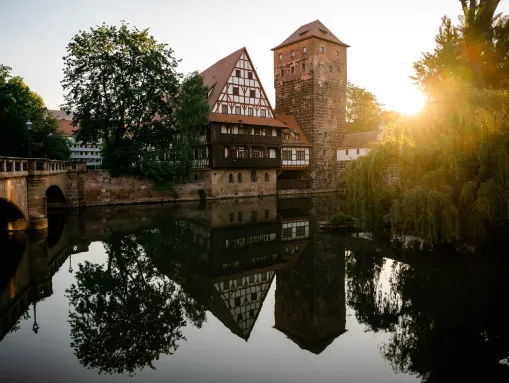 Das Weinstadel in Nürnberg an der Pegnitz