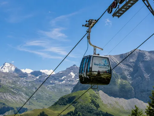 Die Bergbahn am VogellisiBerg im Adelbodner Skigebiet