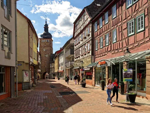 Blick zum Mainzer Tor, dem Stadtturm