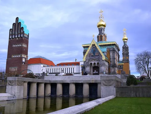 Mathildenhöhe mit Hochzeitsturm und Russischer Kapelle