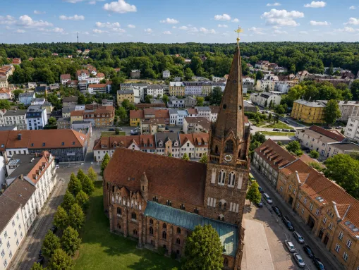 Maria-Magdalenen-Kirche inmitten der Altstadt von Eberswalde