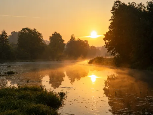 Der Finowkanal in seiner morgendlichen Idylle