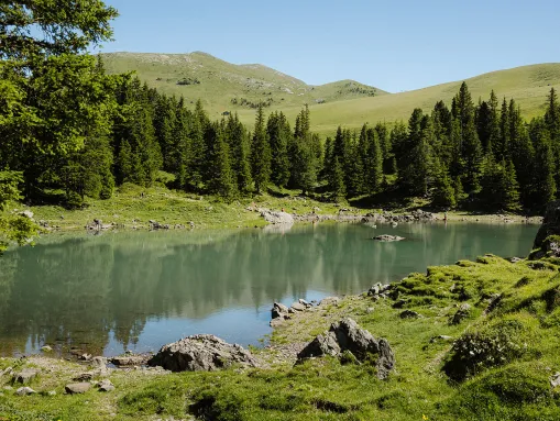 Bergsee-Idylle am Elsigsee oberhalb von Frutigen
