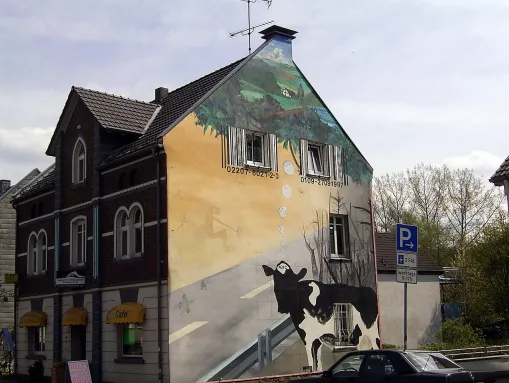 Ein auffallendes Wandgemälde im Ortsteil Dürscheid