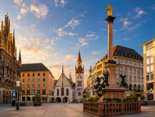 Marienplatz mit Mariensäule