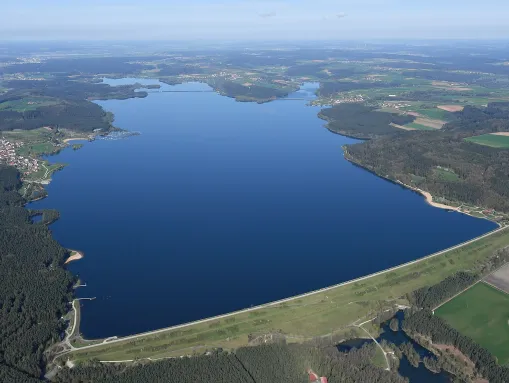 Luftbild des Großen Brombachsees
