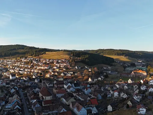 Ortskern Vöhrenbach mit Blick in Richtung Nordwesten