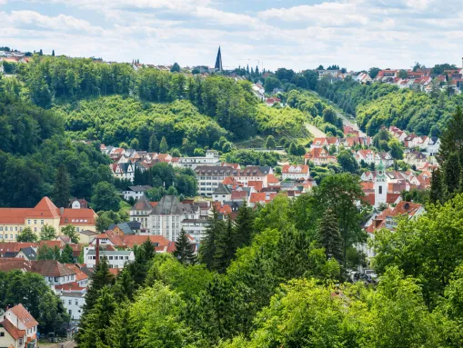 Blick über das Zentrum von Ebingen, dem größten Stadtteil von Albstadt