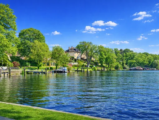 Der Kalksee, zweiter großen See, der direkt an Woltersdorf grenzt.